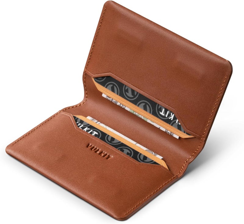 VULKIT Slim Minimalist Card Holder RFID Blocking Leather Credit Card Holder Front Pocket Wallet Magnetic Closure - Image 1